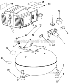 Page A Diagram and Parts List for C2005 Type 0 Porter Cable Compressor